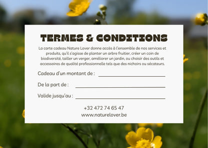 Carte cadeau – Nature Lover